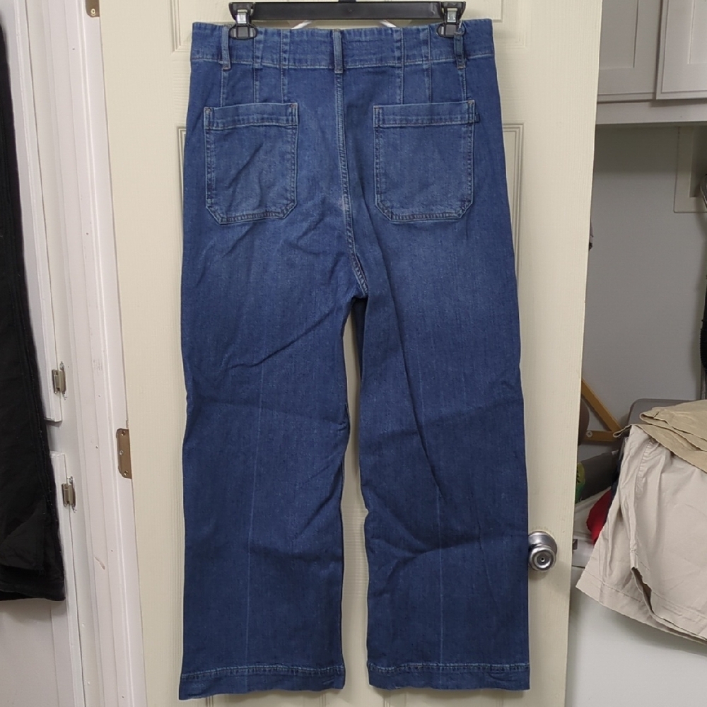 Wide Leg Blue Denim Pants - Picture 4 of 4